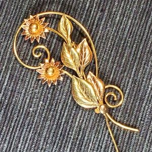 Vintage Tri-Colored Gold Filled  Bal-Ron Brooch